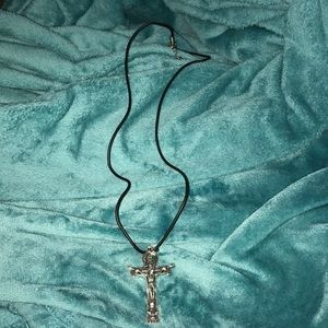 Silver Standard Crucifix Necklace